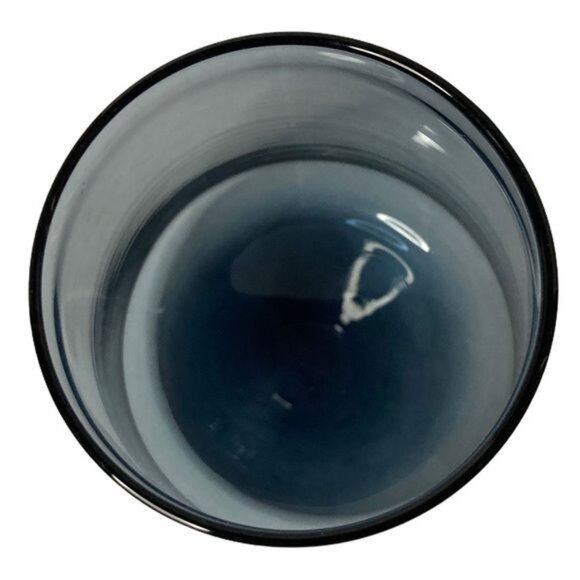 Mod Smokey Blue Glass Vase or Votive Candleholder - Picture 2 of 10